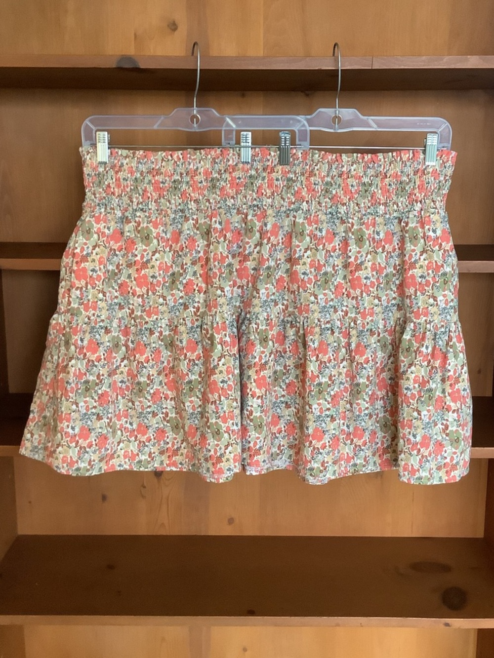 Universal Thread Plus Size Floral Smocked Mini Skirt Cottagecore 100% Cotton 3X